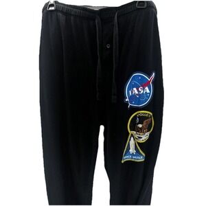 Liftoff NASA Apollo Men's XL Black Pajama Pants Space Lounge Casual Drawstring